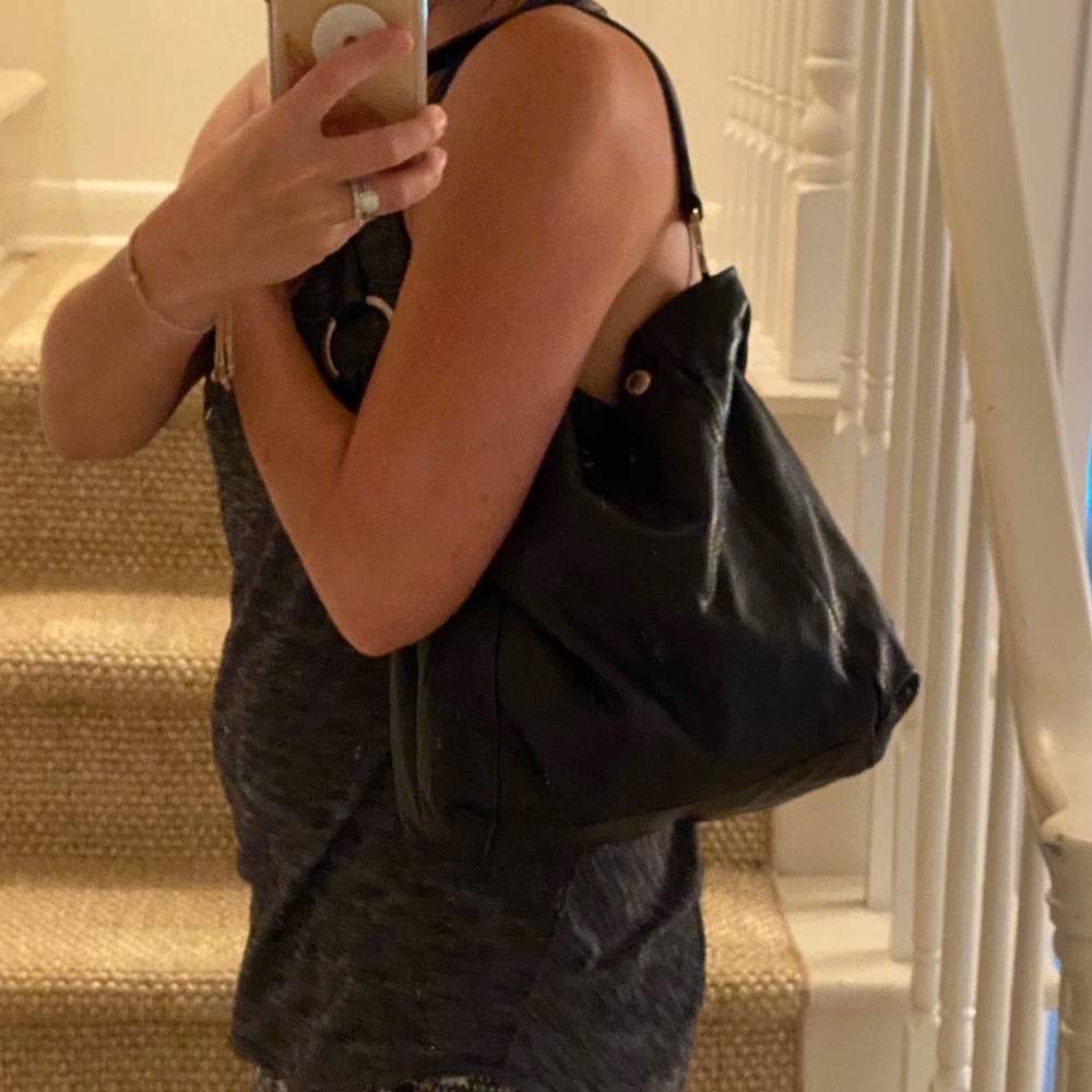 Prada black leather hand bag